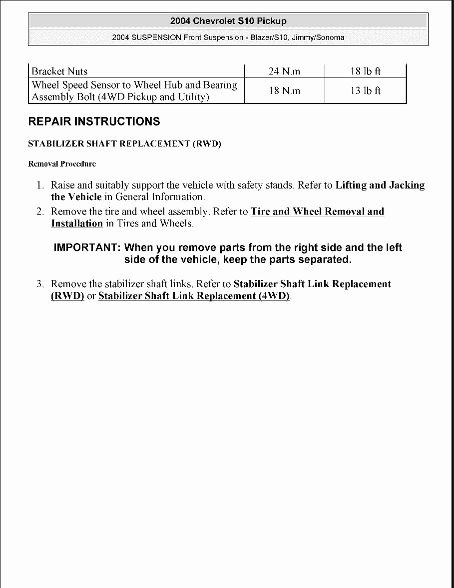 1988-2004 Chevrolet S10 Service & Repair Manual preview img 2