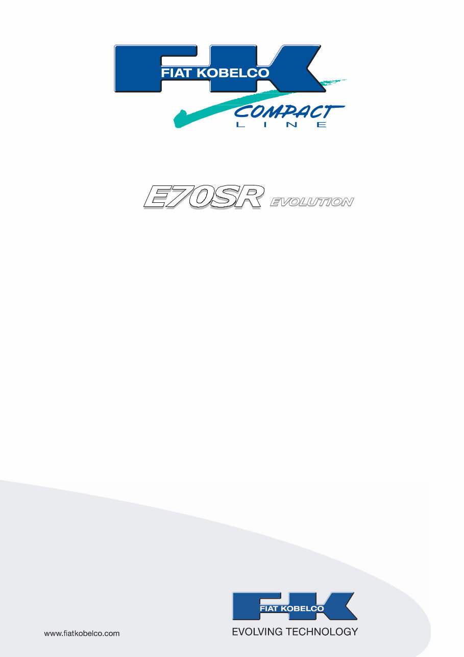 Fiat Kobelco E70SR Evolution Compact Line Excavator Workshop Service Repair Manual preview img 1