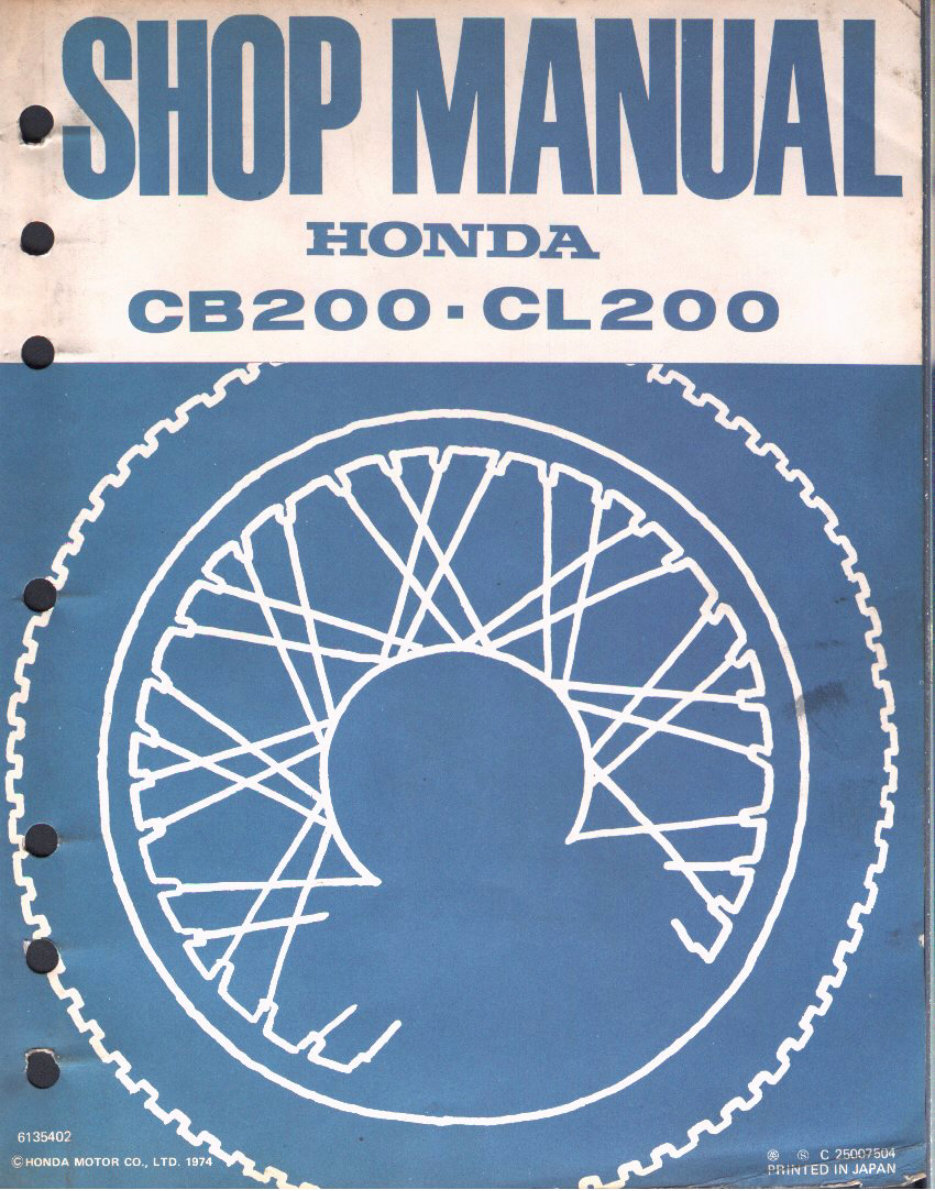 1973-1976 Honda CB200, CL200 Motorcycle Service & Repair Manual preview img 1