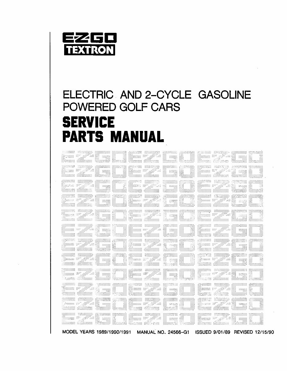 1989-1991 EZGO 440 444 Parts Manual GOLF CART preview img 1