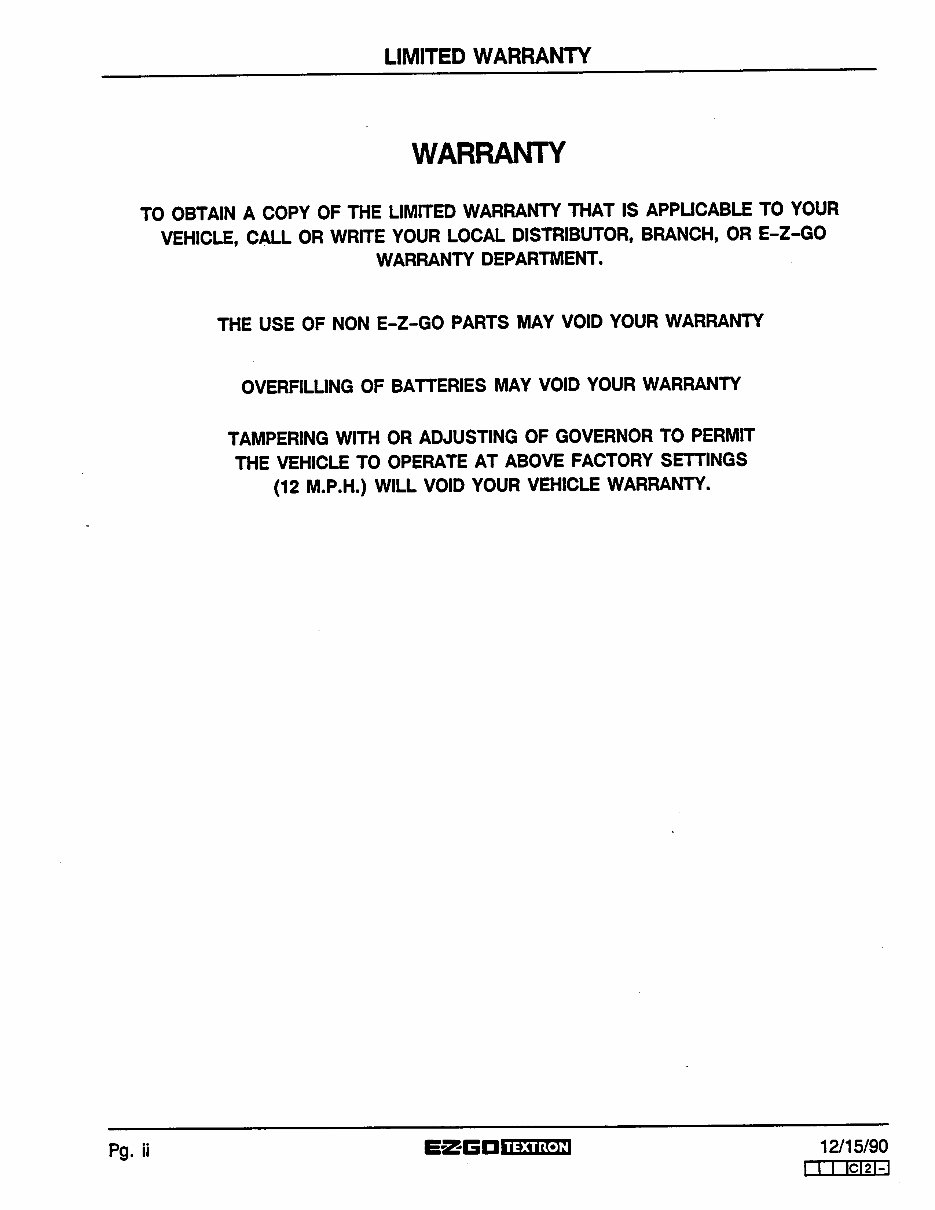 1989-1991 EZGO 440 444 Parts Manual GOLF CART preview img 3