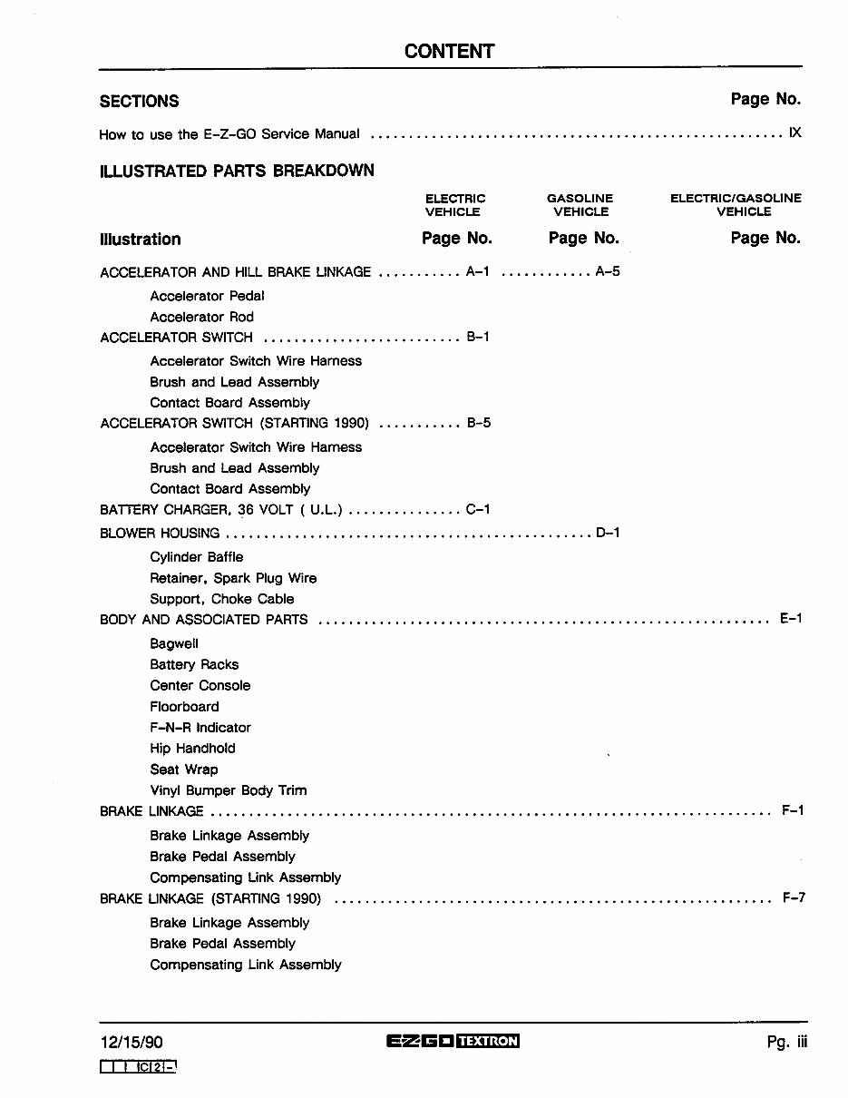 1989-1991 EZGO 440 444 Parts Manual GOLF CART preview img 4