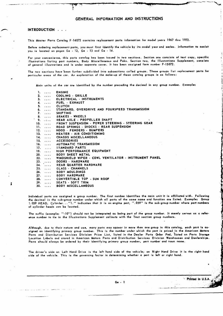 1967-1973 AMC AMX Javelin Service & Repair Manual (incl. Parts Catalog) preview img 2