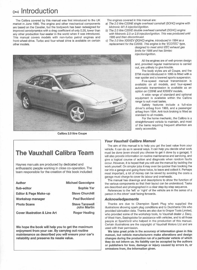 1990-1998 Vauxhall/Opel Calibra Service & Repair Manual preview img 6
