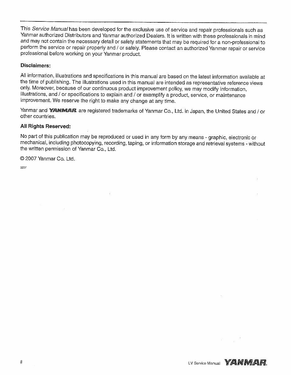 YANMAR L48V L70V L100V Engine Full Service & Repair Manual preview img 2