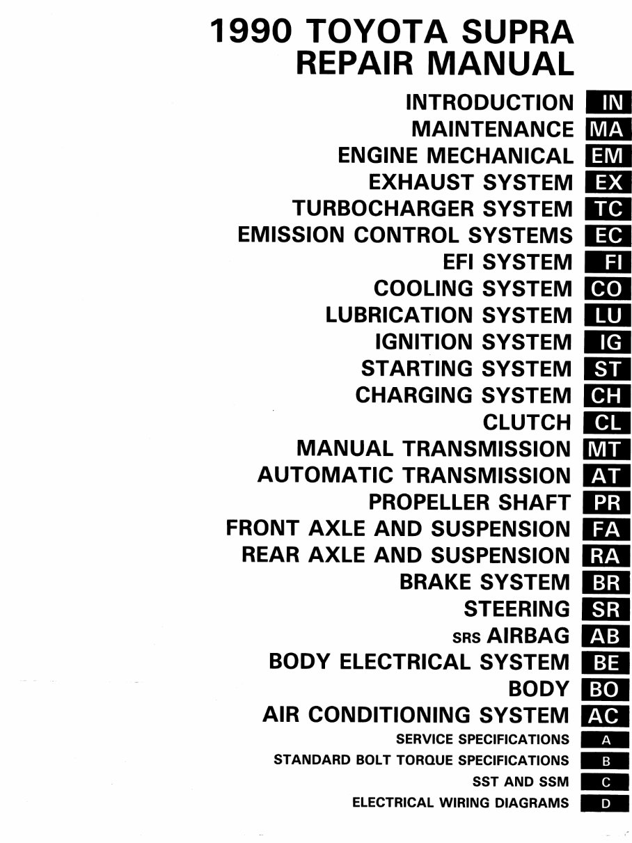 1990 Toyota Supra Service & Repair Manual preview img 2