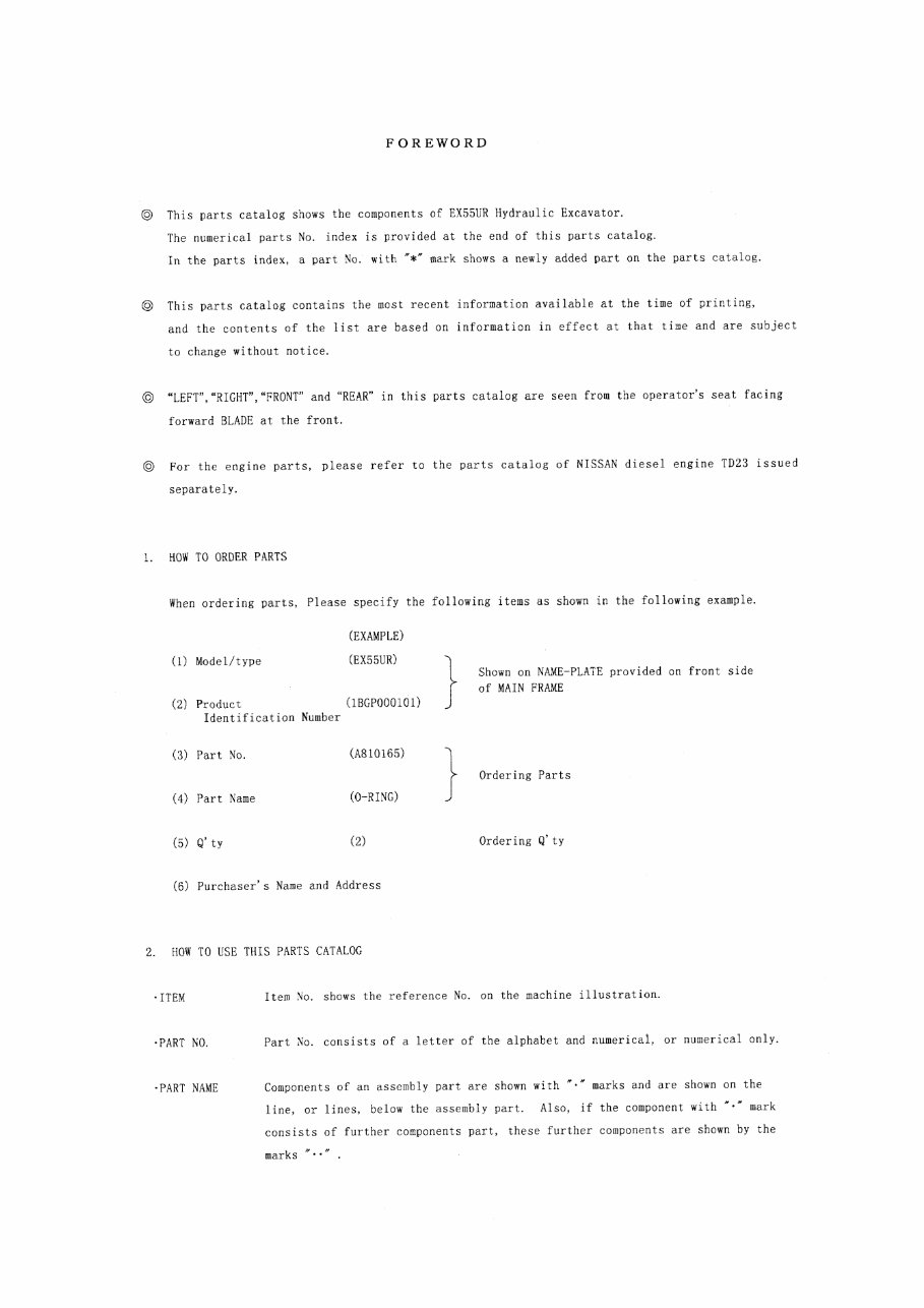 HITACHI EX55UR Excavator Parts Catalog Manual preview img 7