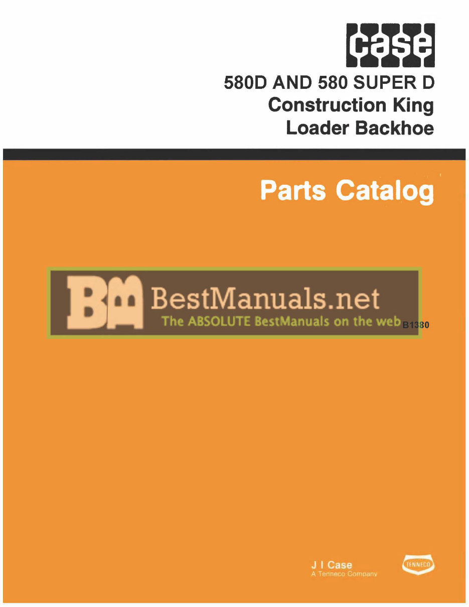 CASE 580D CONSTRUCTION KING BACKHOE Parts Catalog Manual preview img 1