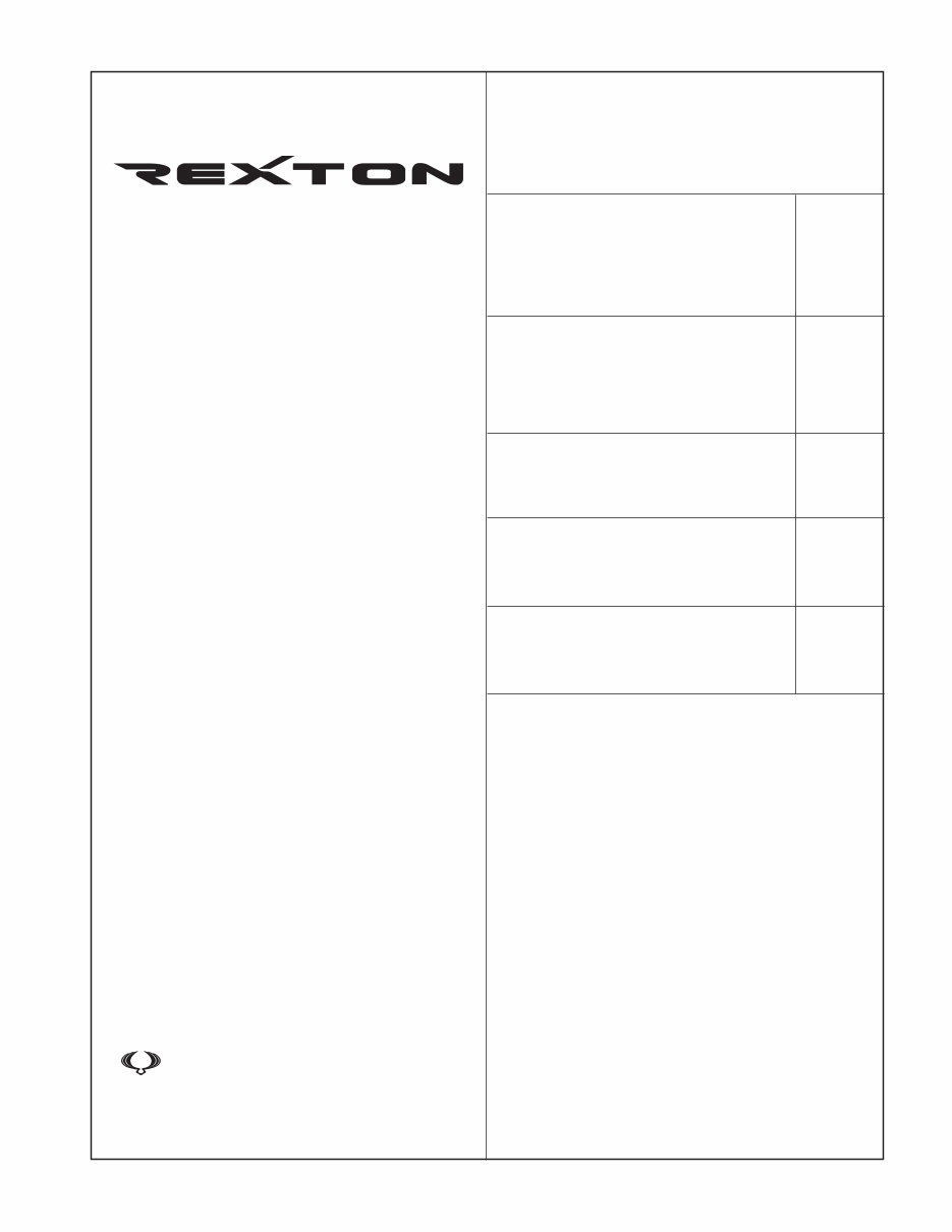 2001-2006 Ssangyong Rexton DI Engine Service & Repair Manual preview img 1