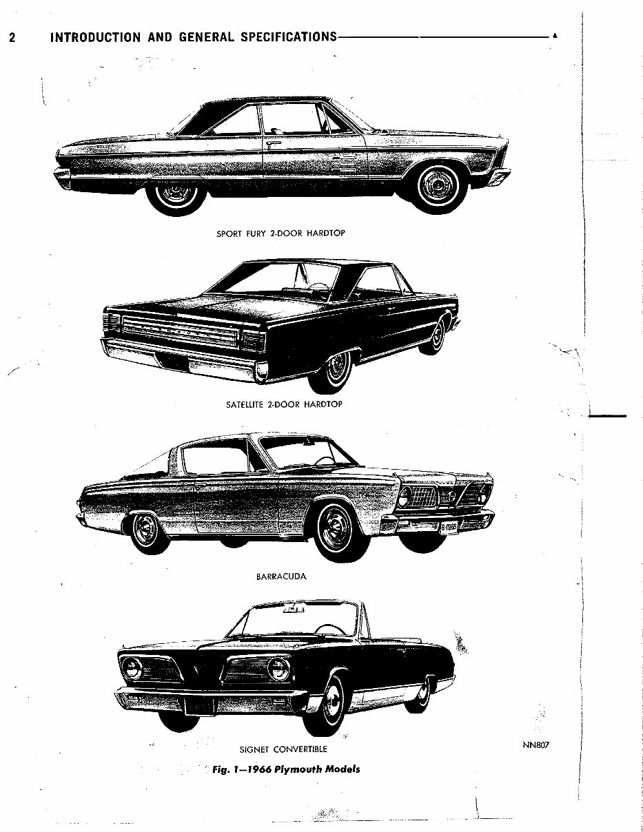 1966 Plymouth V-100/200 Signet Barracuda Repair manual preview img 2