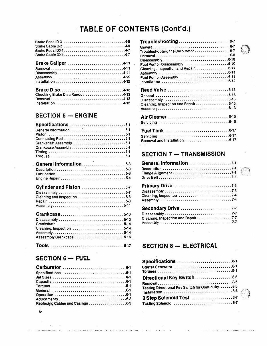 HARLEY DAVIDSON D3 DX4 GASOLINE GOLF CART Service Repair Workshop Manual 1982 preview img 5