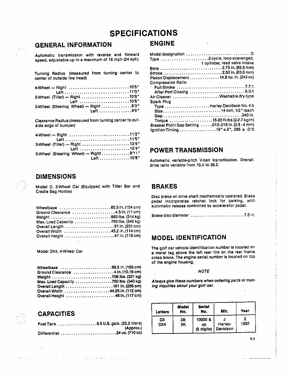 HARLEY DAVIDSON D3 DX4 GASOLINE GOLF CART Service Repair Workshop Manual 1982 preview img 9