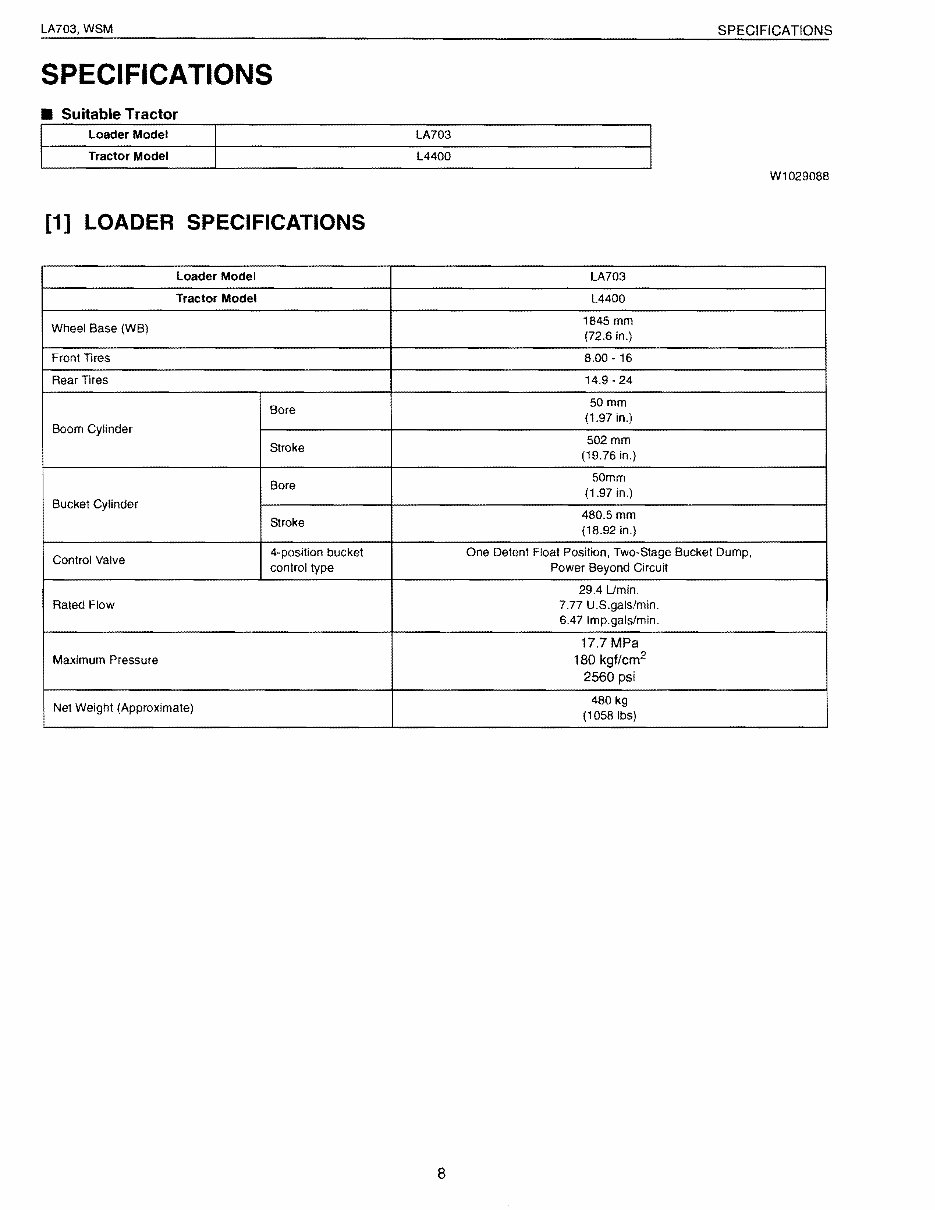 KUBOTA LA703 FRONT END Loader Workshop Service Manual preview img 8