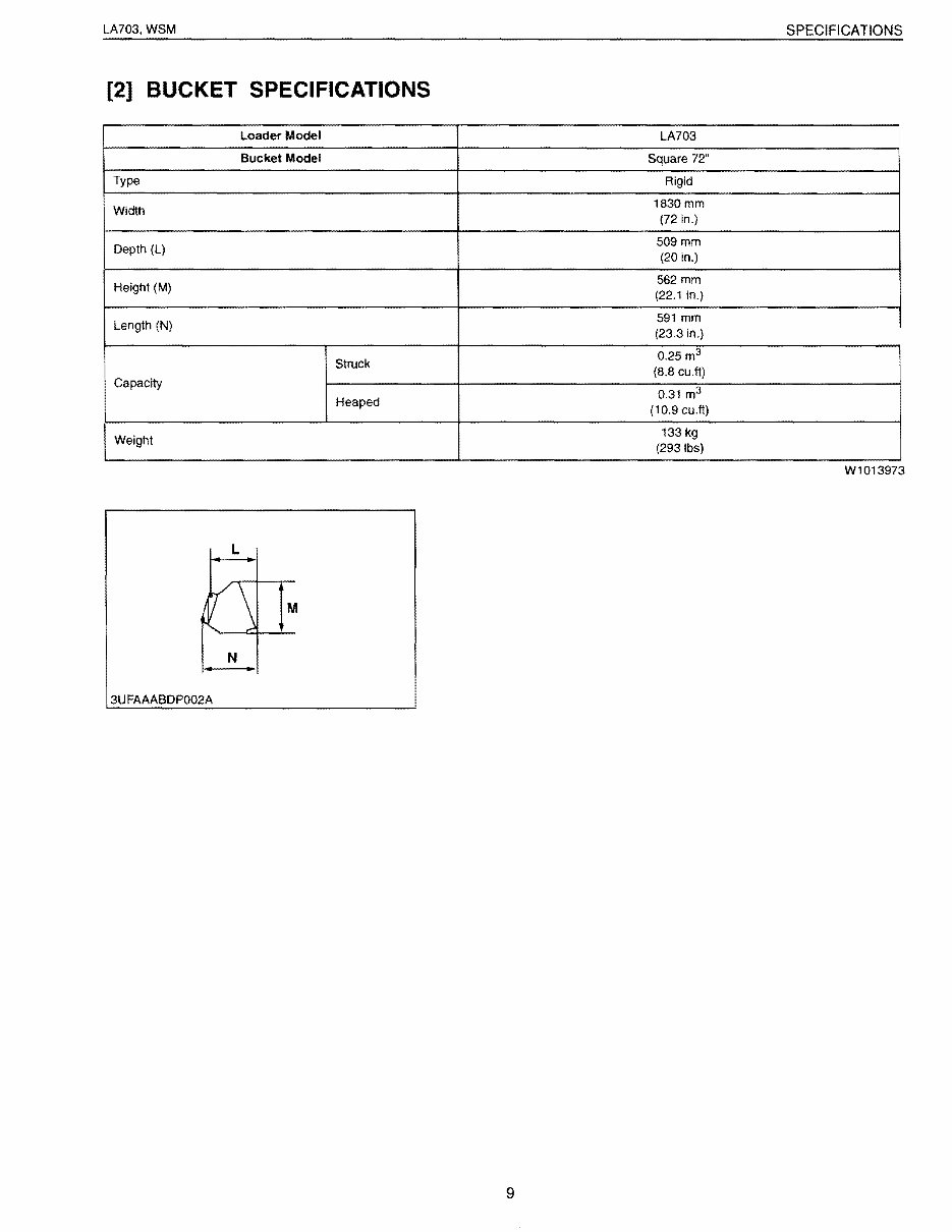 KUBOTA LA703 FRONT END Loader Workshop Service Manual preview img 9