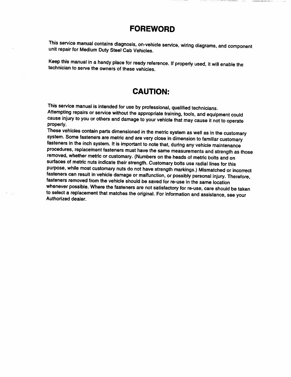 ISUZU NPR / W4 / 4000 ( V8 EFI GASOLINE Engine )- ISUZU Truck FORWARD TILTMASTER - Service / Repair / Workshop Manual * BEST * preview img 2