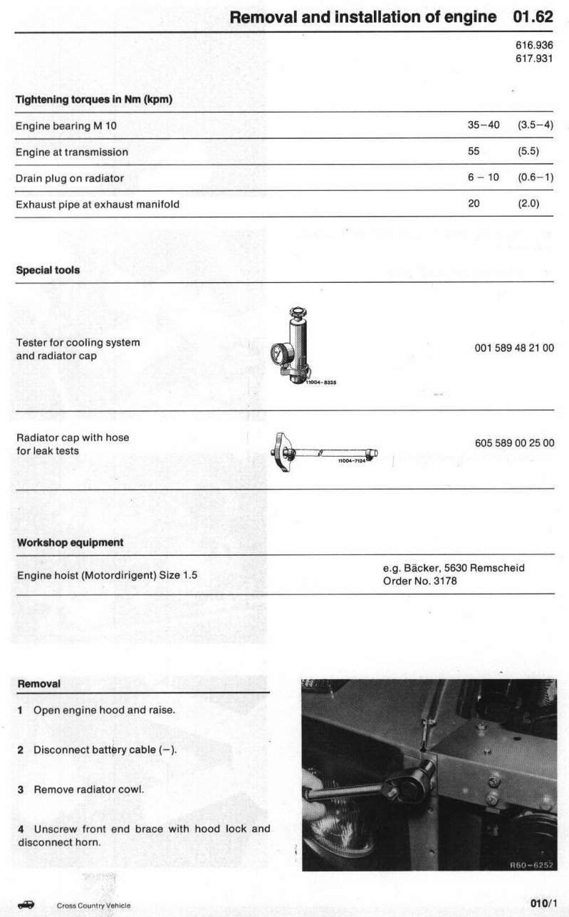 Mercedes Benz G wagen 460 300GD Service Manual preview img 1