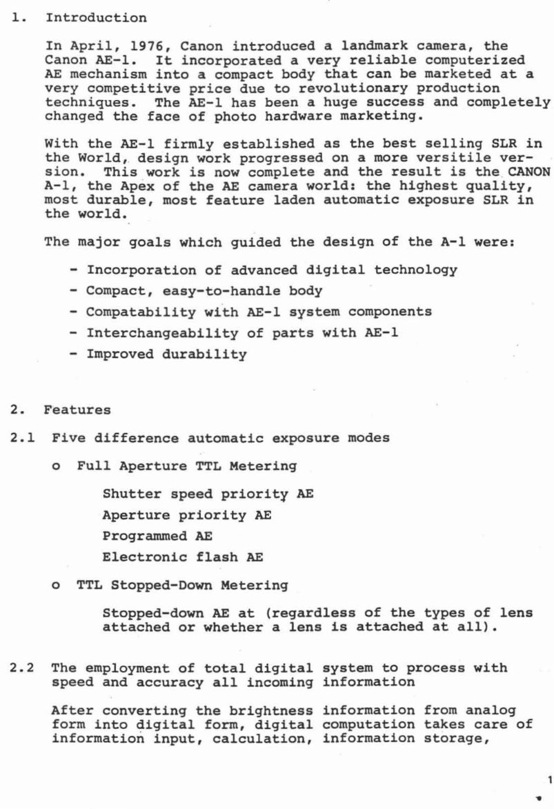 Canon A-1 A1 Camera Service Repair Manual preview img 2