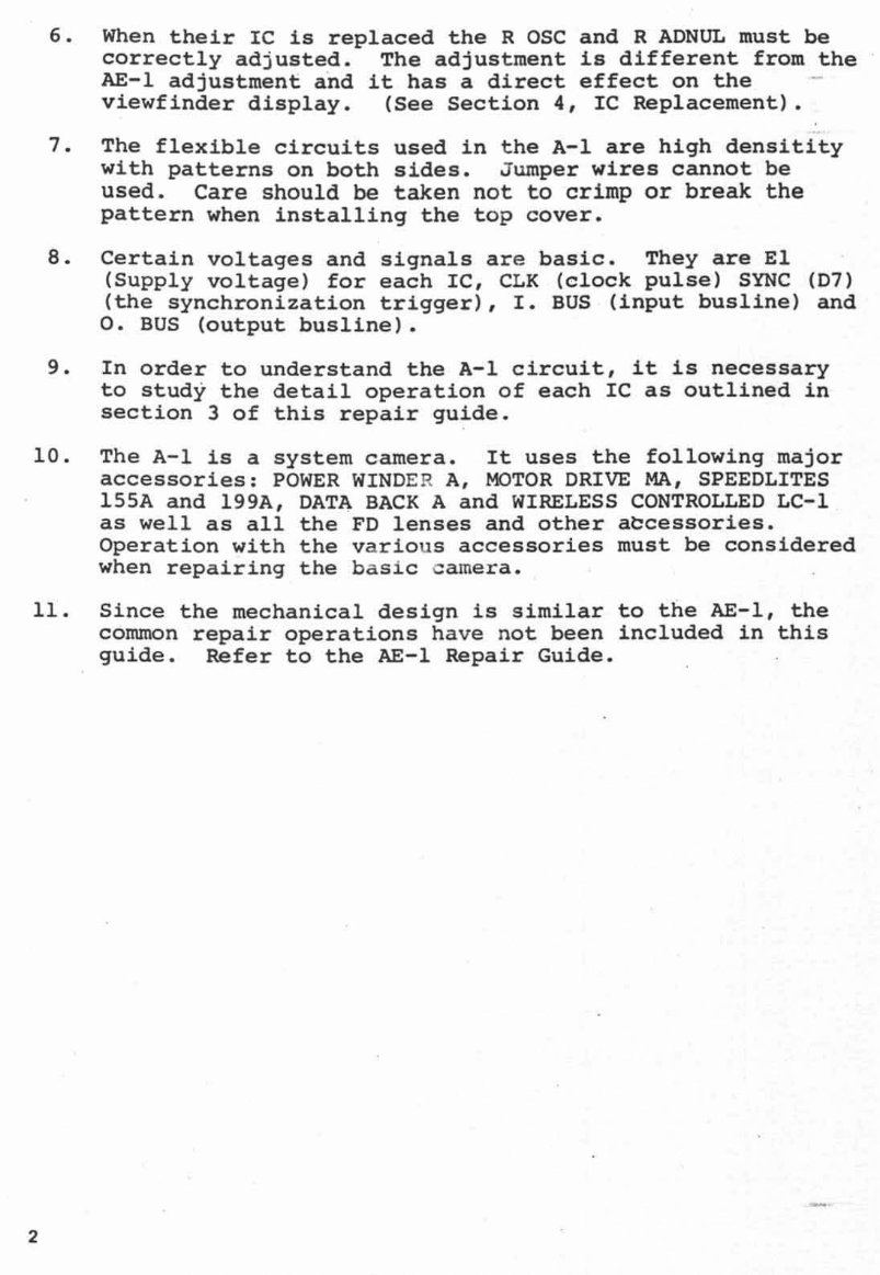 Canon A-1 A1 Camera Service Repair Manual preview img 4