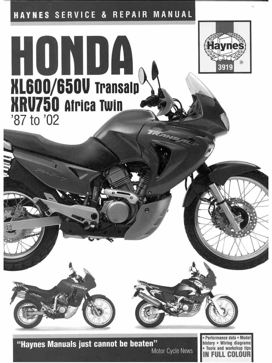 Honda Africa Twin XRV750 Service Repair Workshop Manual 90-02