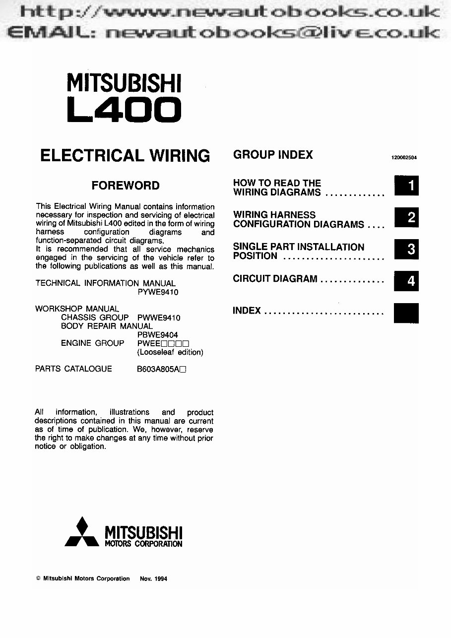 1995-1999 Mitsubishi Delica (L300/L400) Service & Repair Manual preview img 3