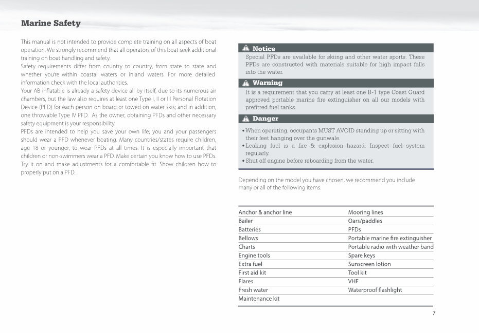 AB Inflatables Navigo Nautilus 11DLX/ 12DLX/ 13DLX/ 14DLX/ 15DLX/ 17DLX/ 19DLX Owners Manual preview img 7