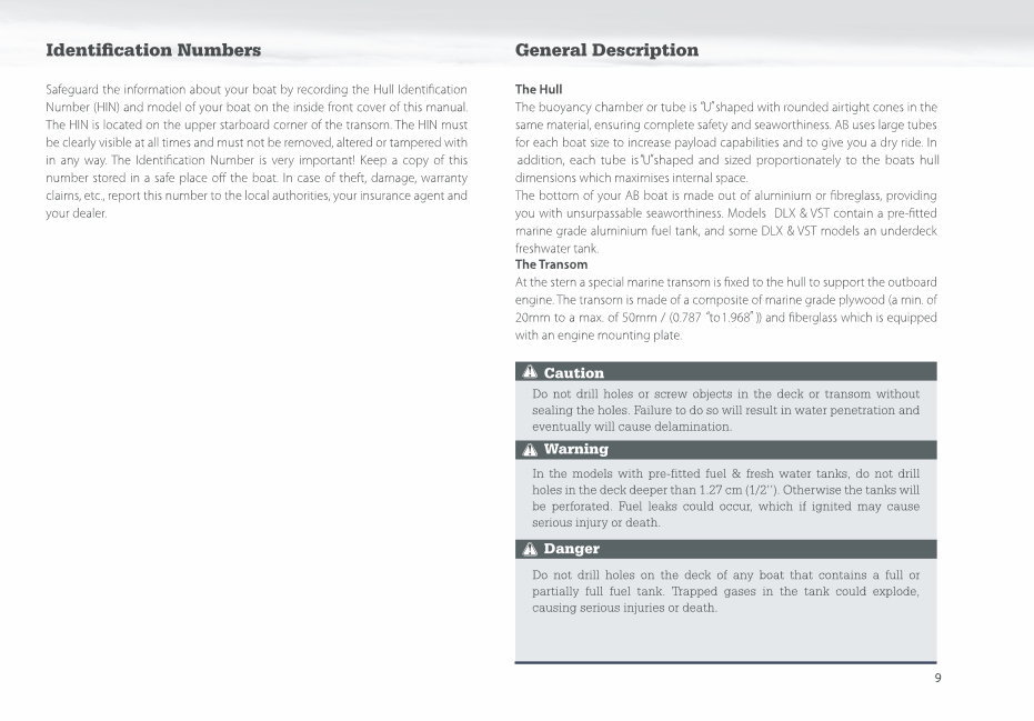 AB Inflatables Navigo Nautilus 11DLX/ 12DLX/ 13DLX/ 14DLX/ 15DLX/ 17DLX/ 19DLX Owners Manual preview img 9