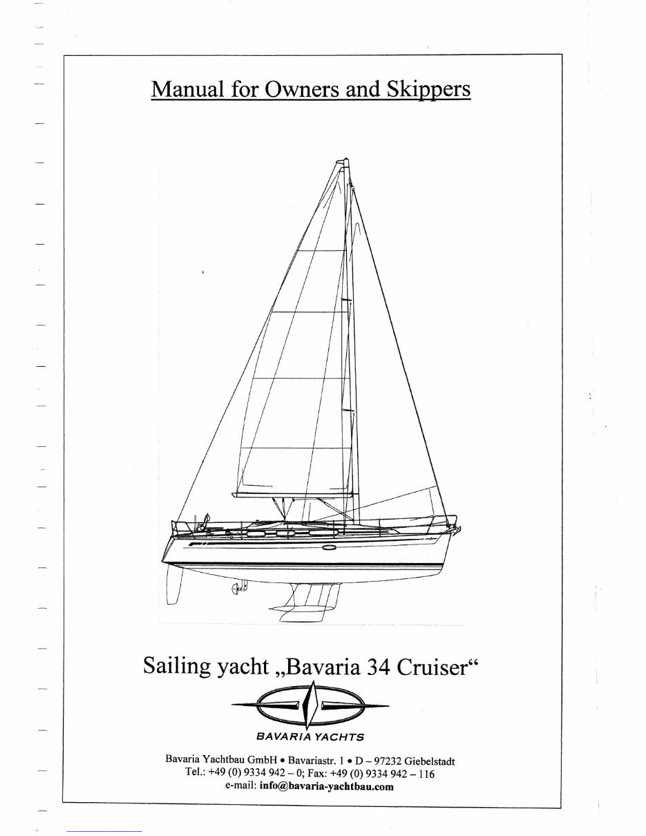 Bavaria Yachts 34 Cruiser Manual For Owners And Skippers preview img 1