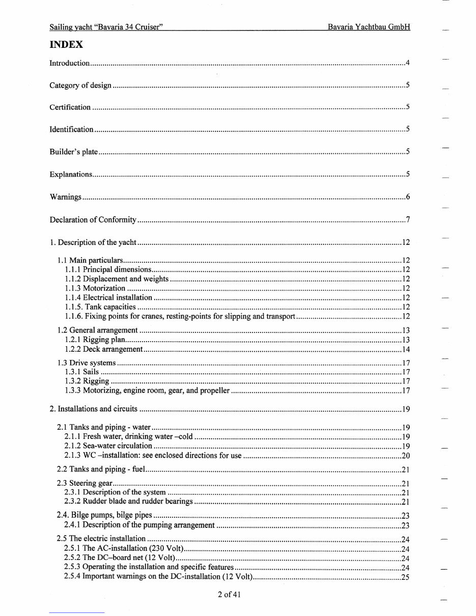 Bavaria Yachts 34 Cruiser Manual For Owners And Skippers preview img 2