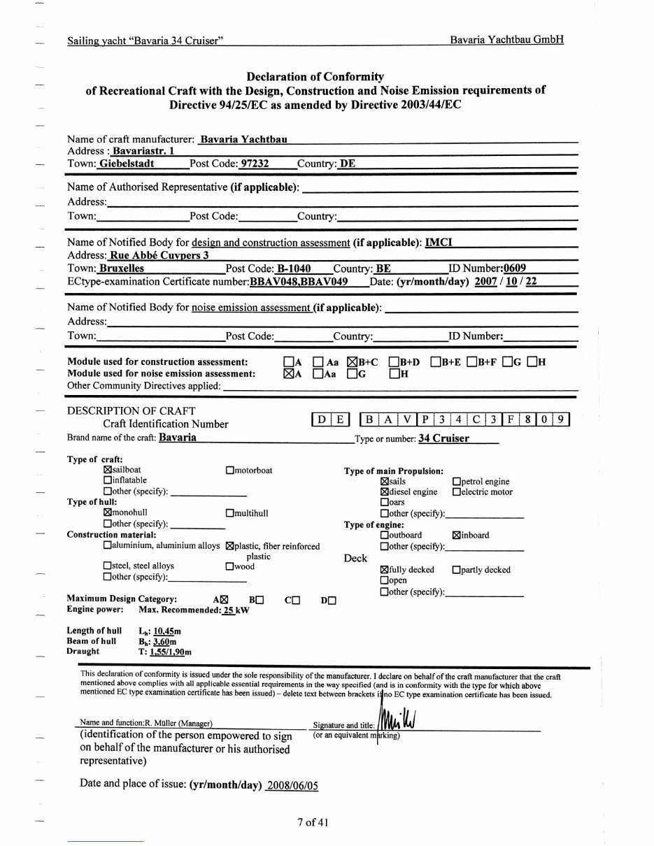 Bavaria Yachts 34 Cruiser Manual For Owners And Skippers preview img 7