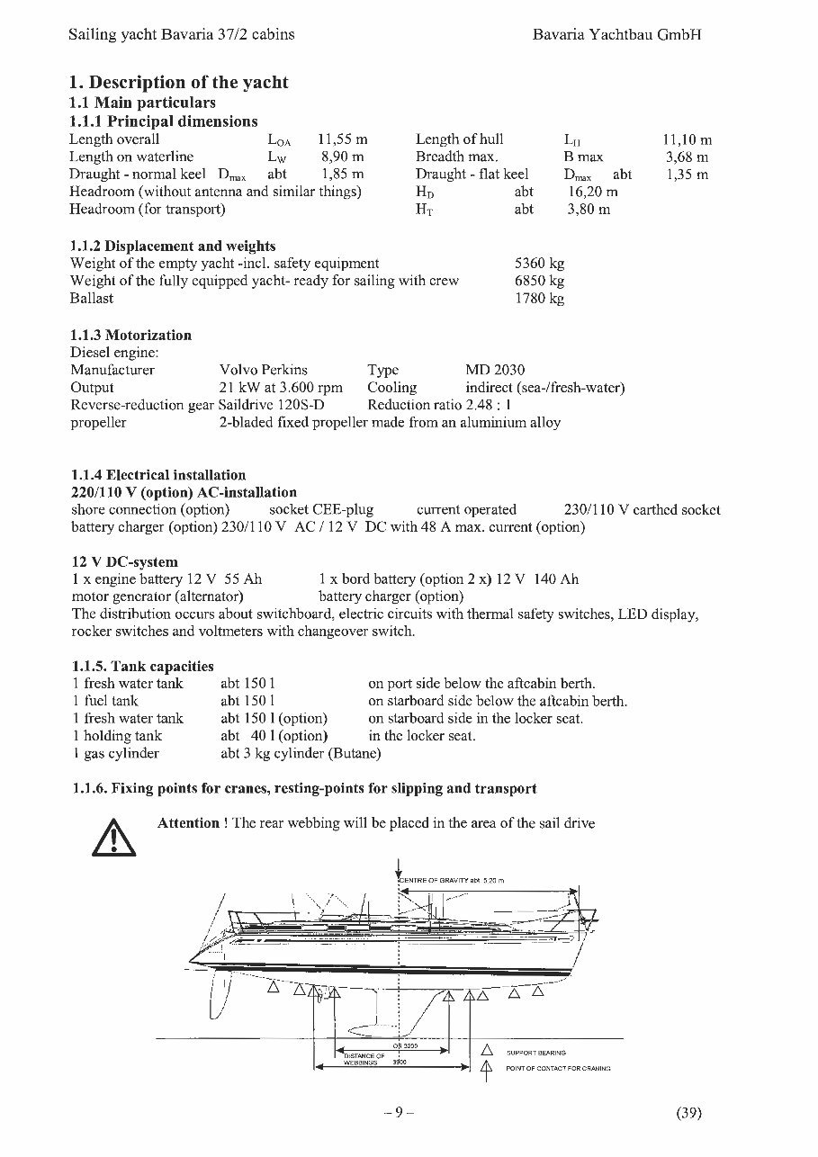 Bavaria Yachts Bavaria 37 - 2 cabins Manual For Owners And Skippers preview img 9