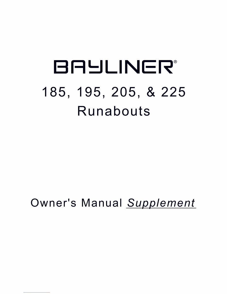 Bayliner Runabout Owners Manual preview img 1