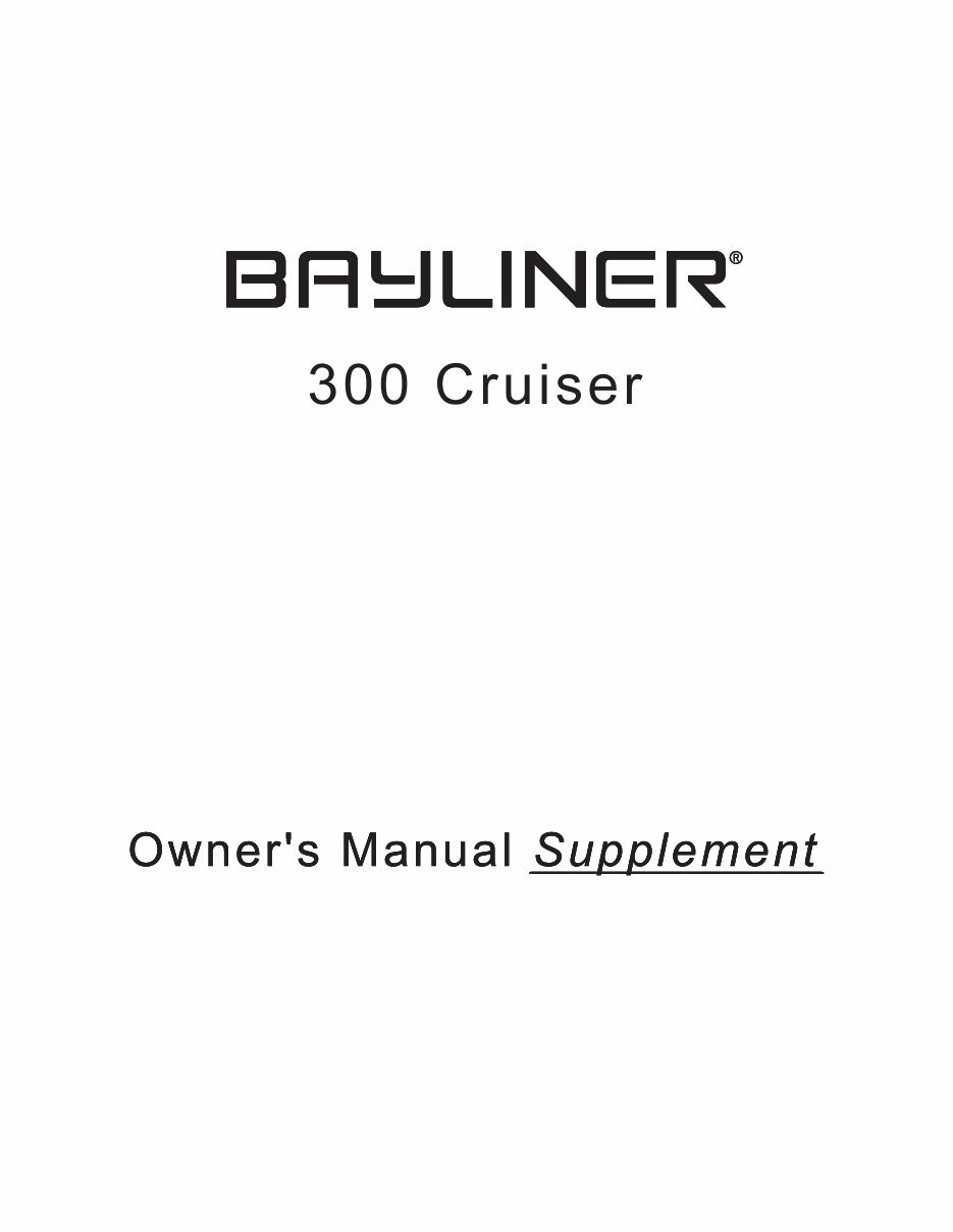2009 Bayliner 300 Cruiser Owners Manual preview img 1