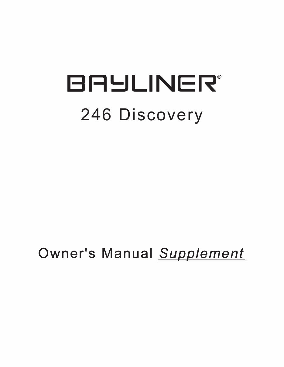 2009 Bayliner 246 Discovery Owners Manual preview img 1