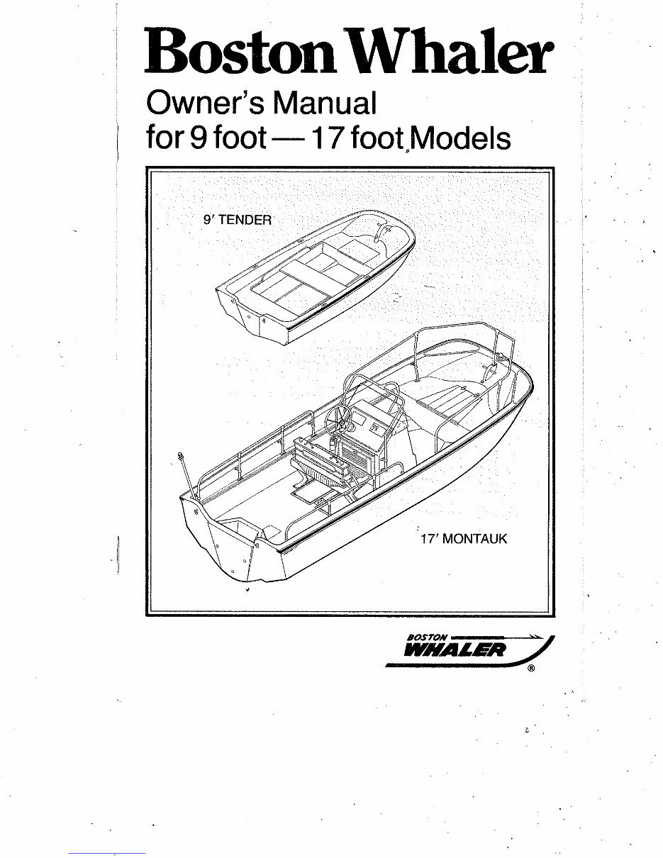 Boston Whaler 13' Super Sport Owners Manual preview img 1