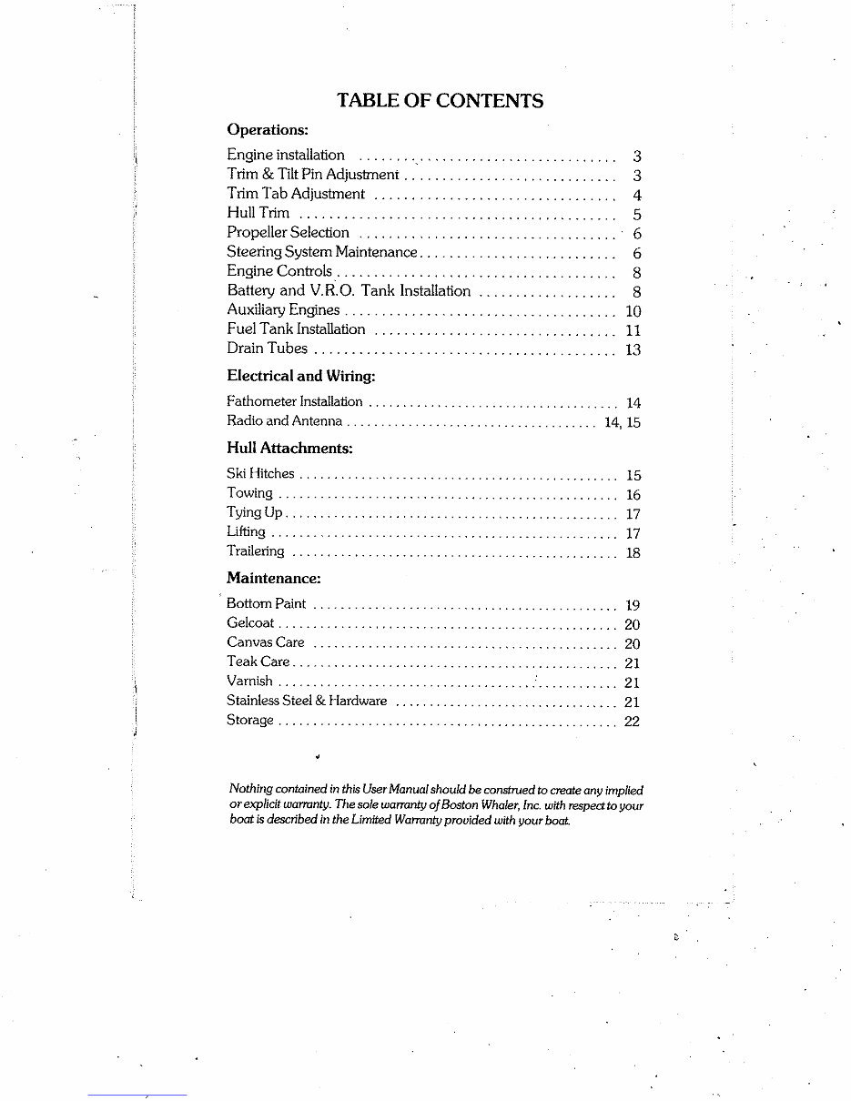 Boston Whaler 13' Super Sport Owners Manual preview img 3