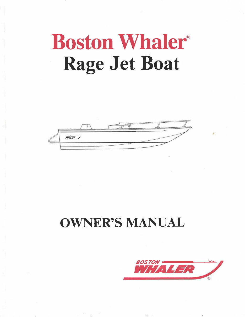 Boston Whaler Rage Jet Boat Owners Manual preview img 1