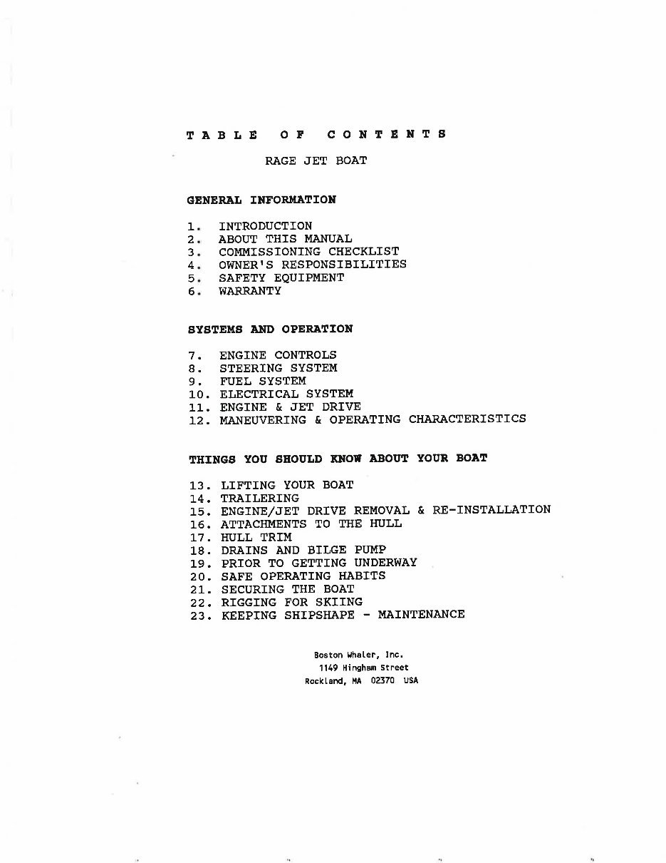 Boston Whaler Rage Jet Boat Owners Manual preview img 5
