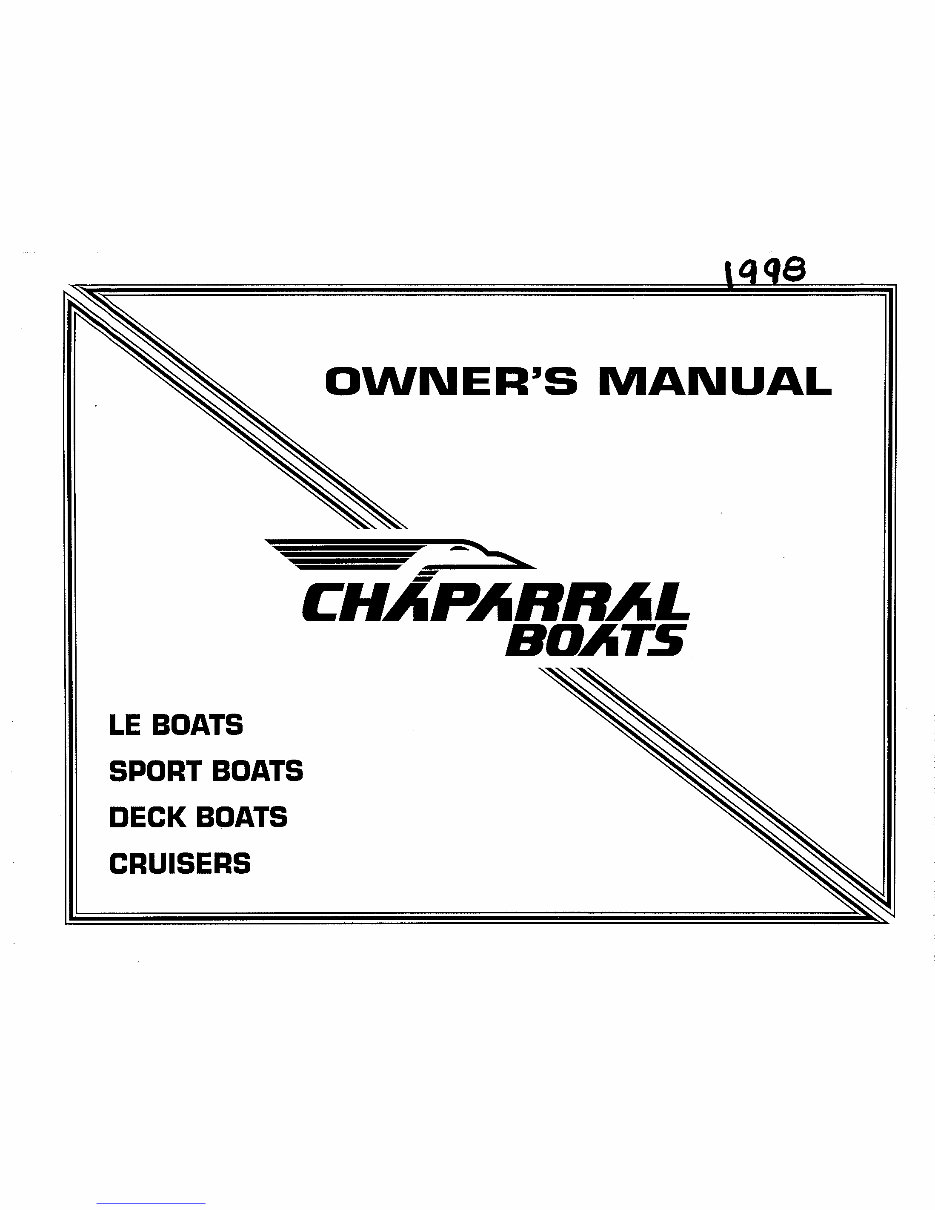 1998 Chaparral Signature 300 Owners Manual preview img 1