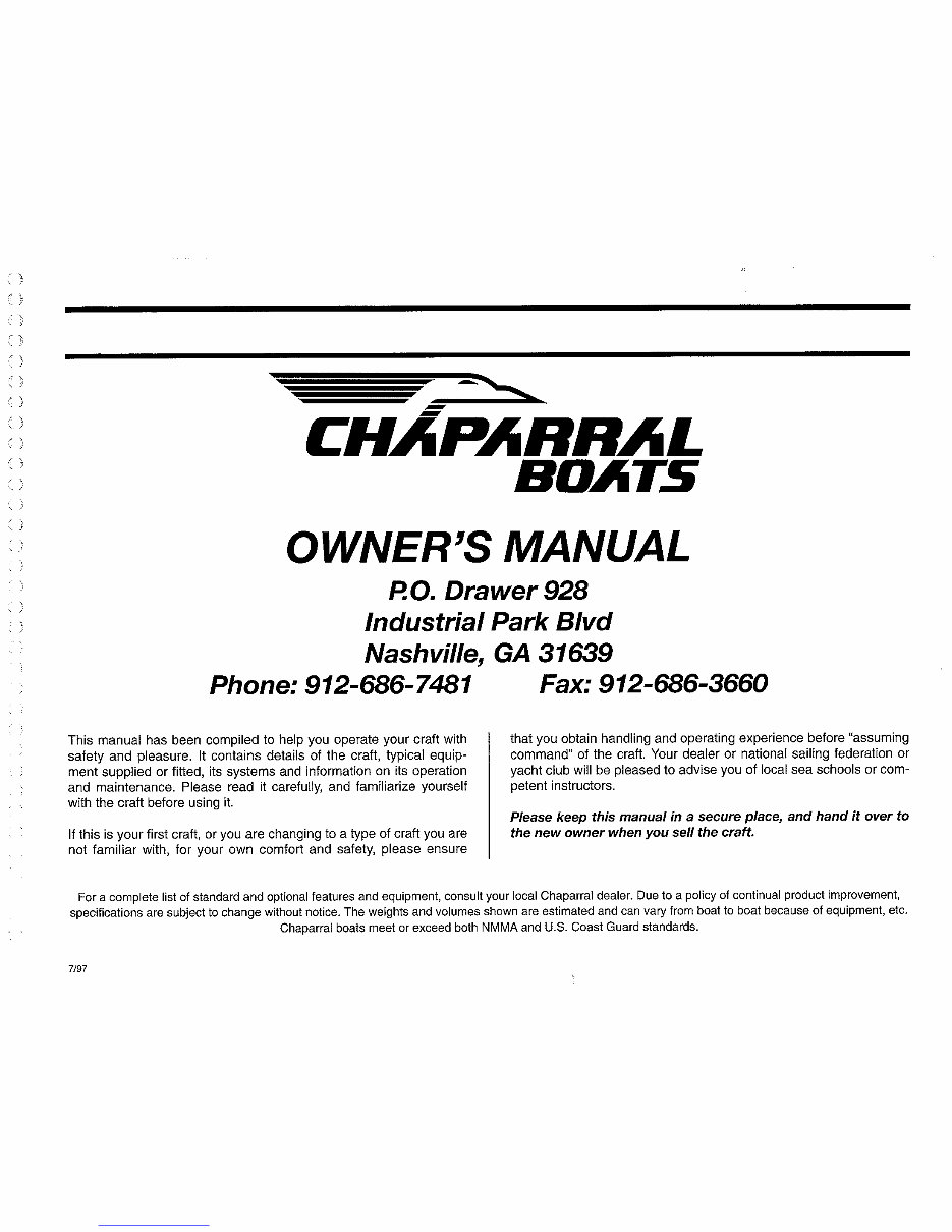 1998 Chaparral Signature 300 Owners Manual preview img 3