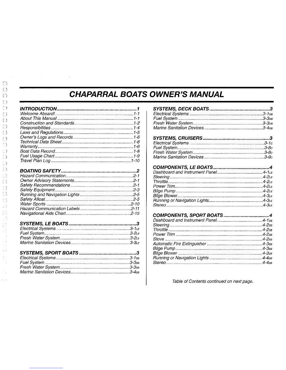 1998 Chaparral Signature 300 Owners Manual preview img 5
