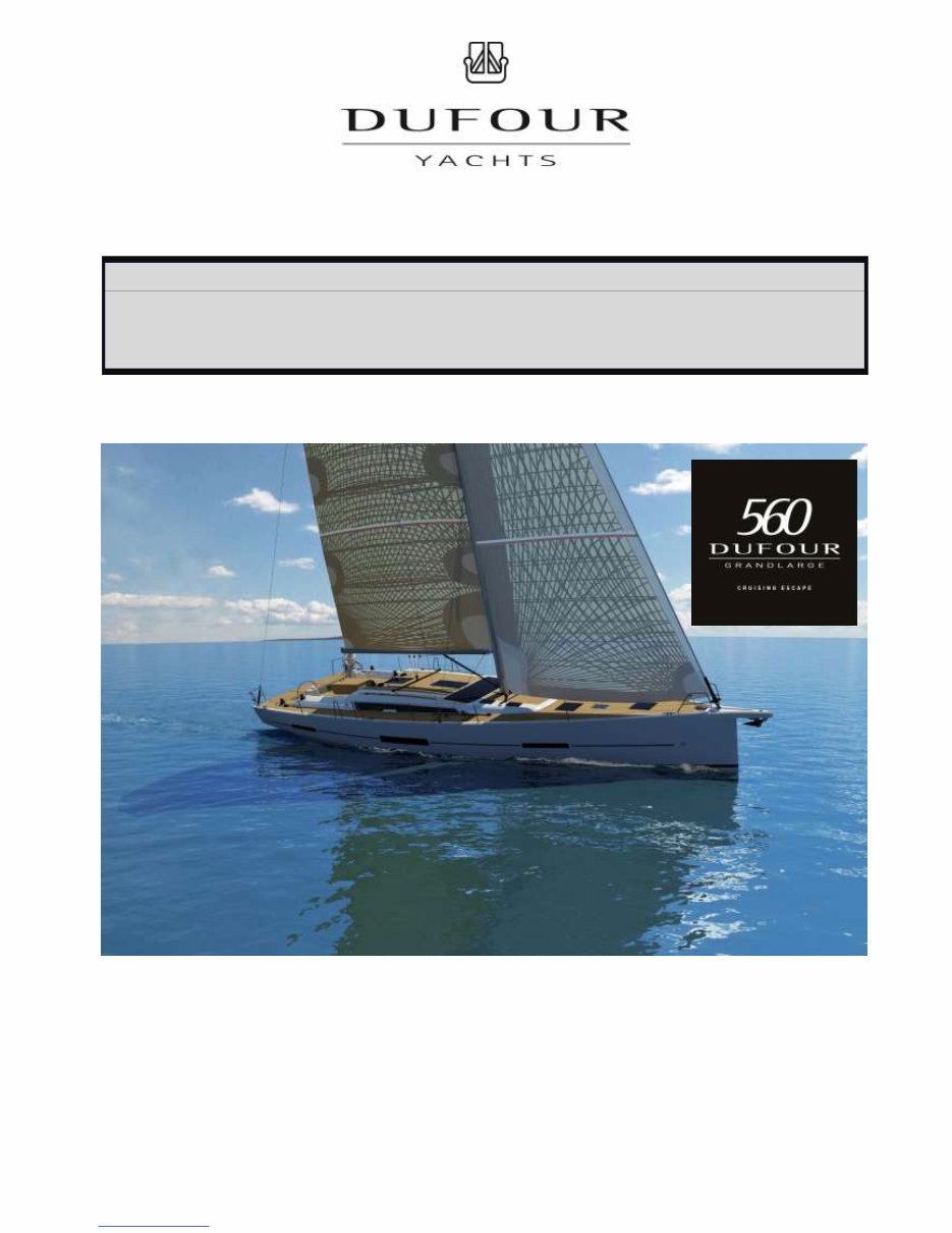 Dufour 560 Grand Large Owners Manual preview img 1