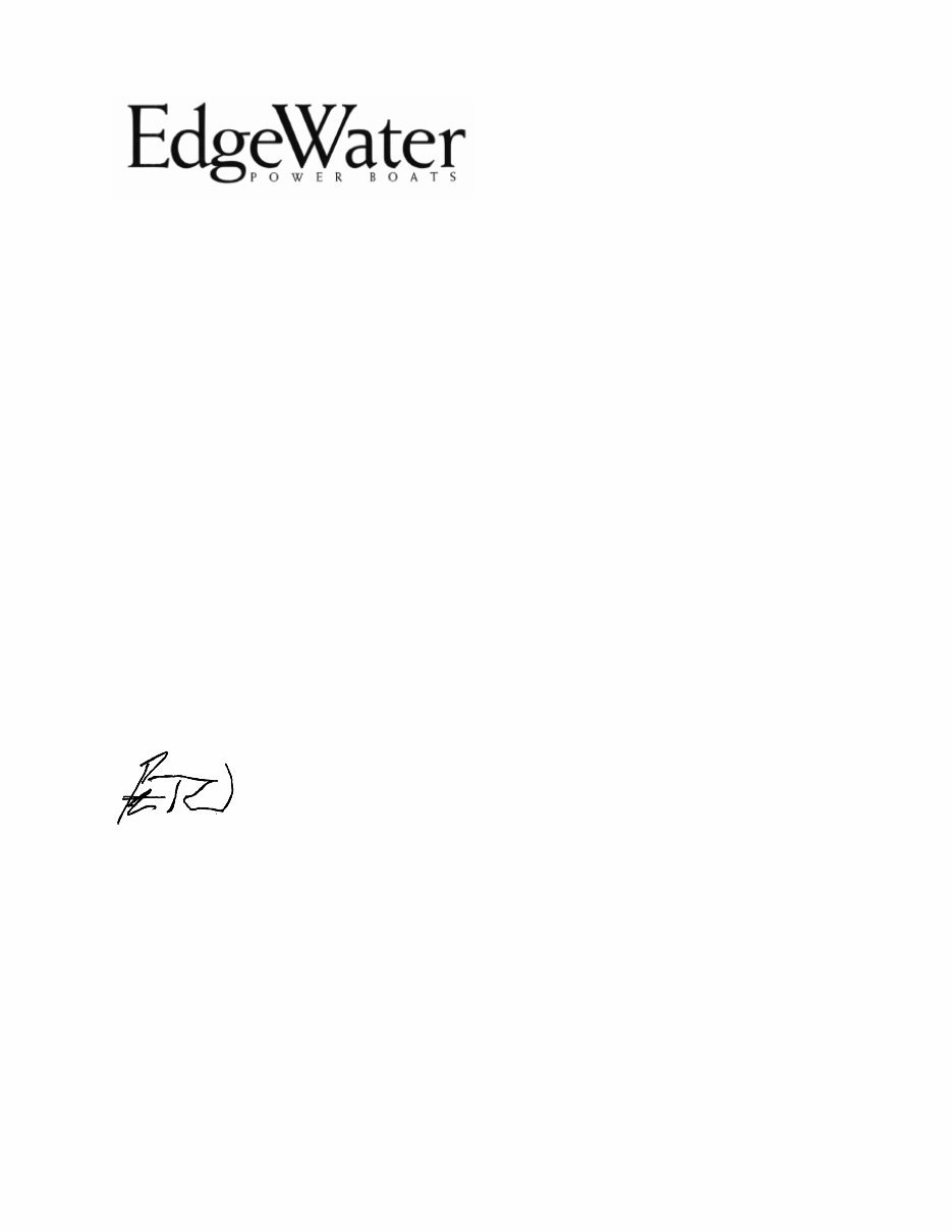 Edgewater 145CC Owners Manual preview img 2