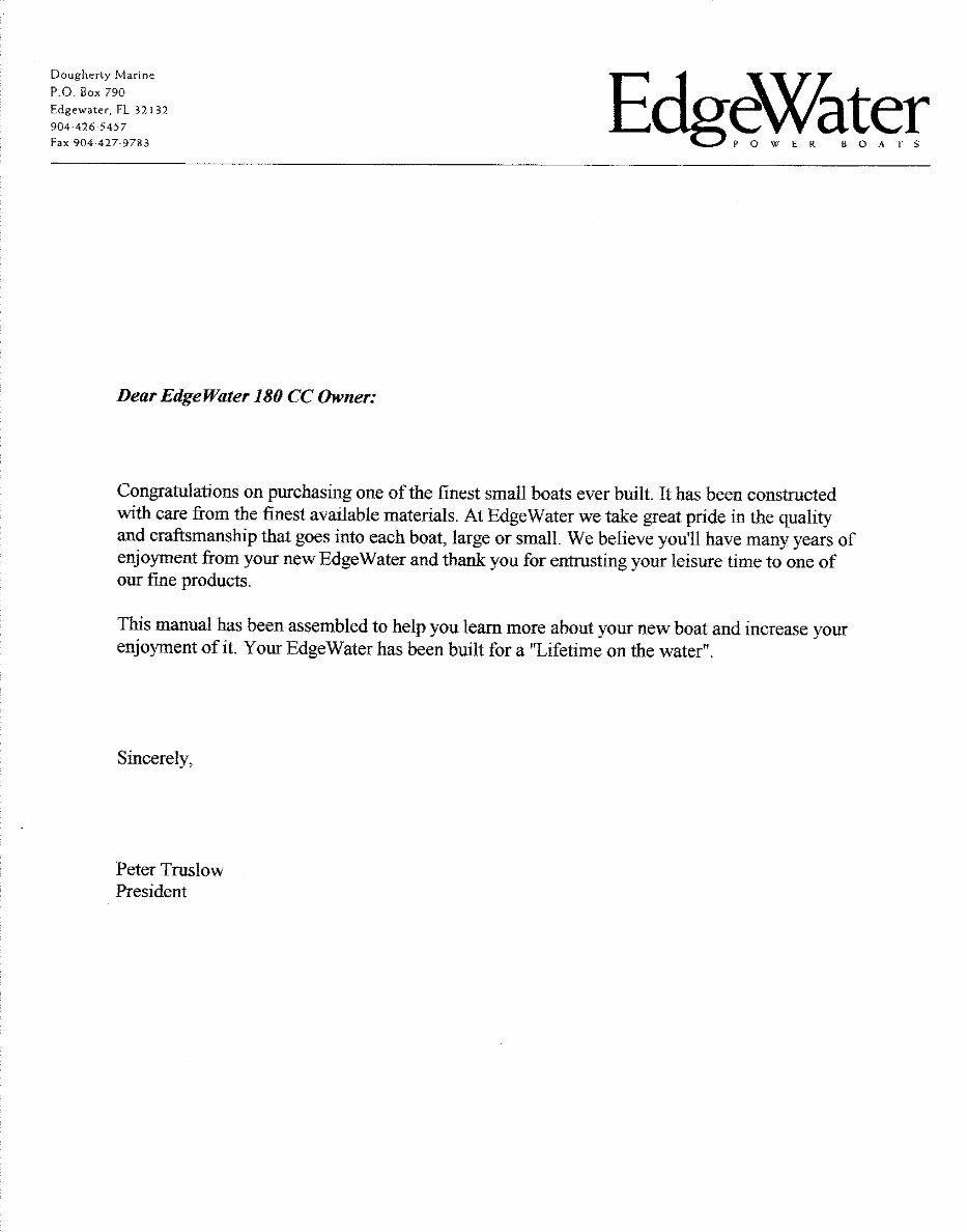 Edgewater 180CC Owners Manual preview img 2