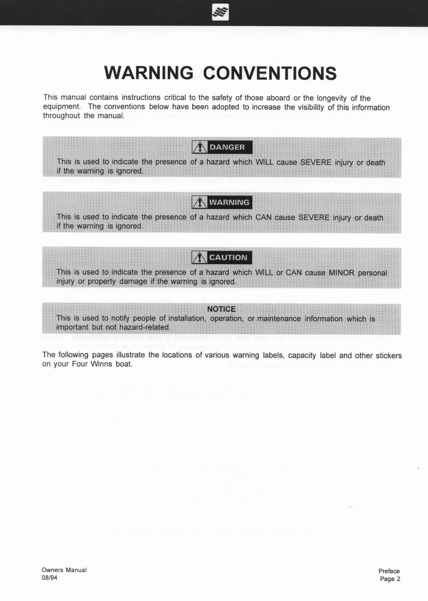 1995-1997 Four Winns Sportboat Owners Manual preview img 3