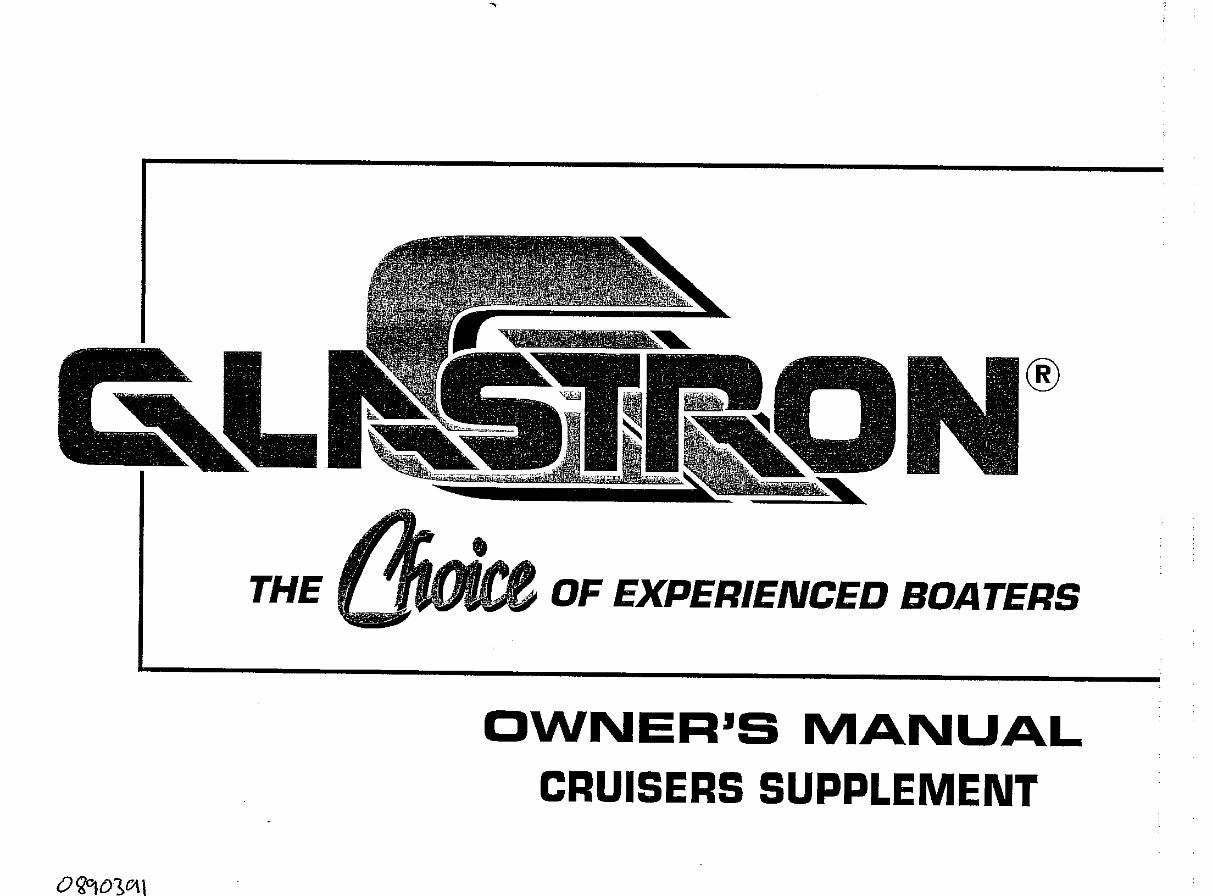 1991 Glastron Cruisers Supplement Owners Manual preview img 1