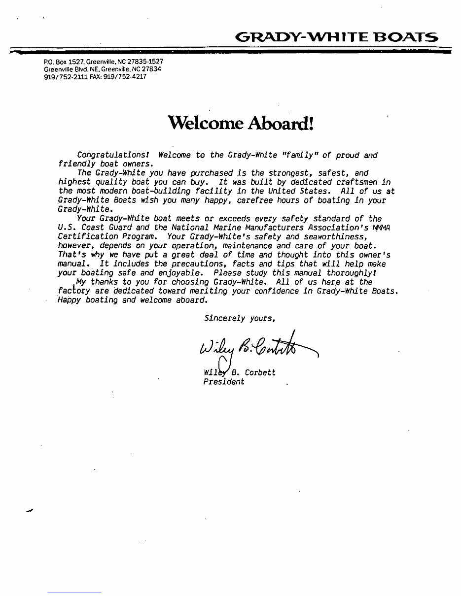 Grady-White Boats 260 Atlantic Flybridge Owners Manual preview img 1