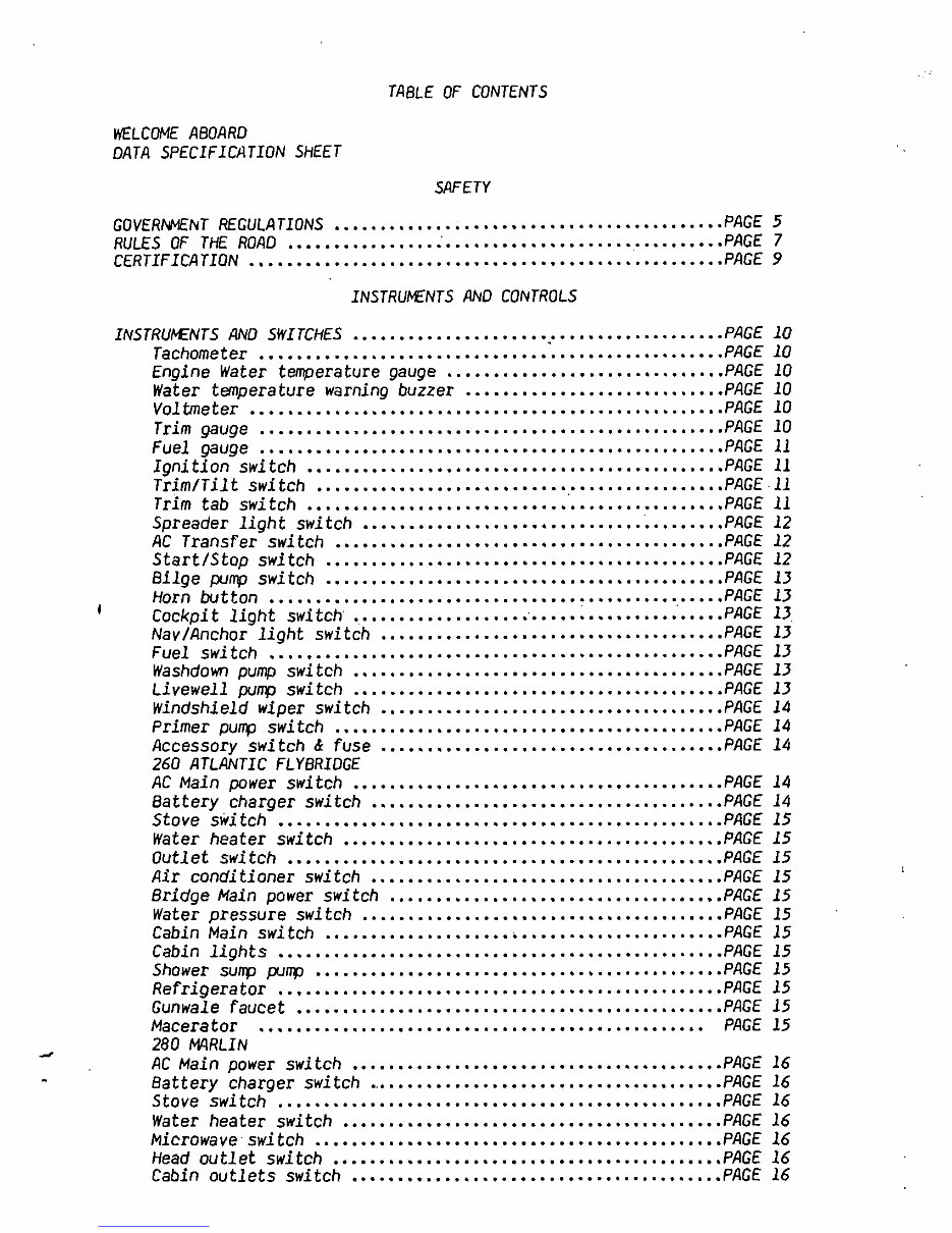Grady-White Boats 260 Atlantic Flybridge Owners Manual preview img 2