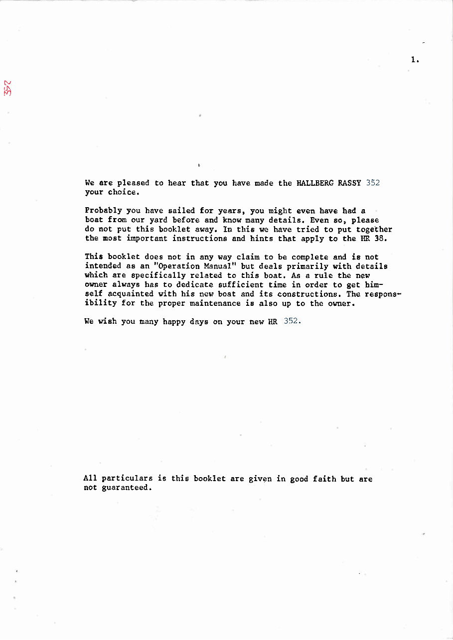 Hallberg Rassy 352 Owners Manual [ger] preview img 2