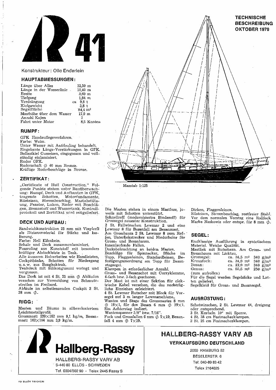 Hallberg Rassy HR 41 Owners Manual [ger] preview img 3
