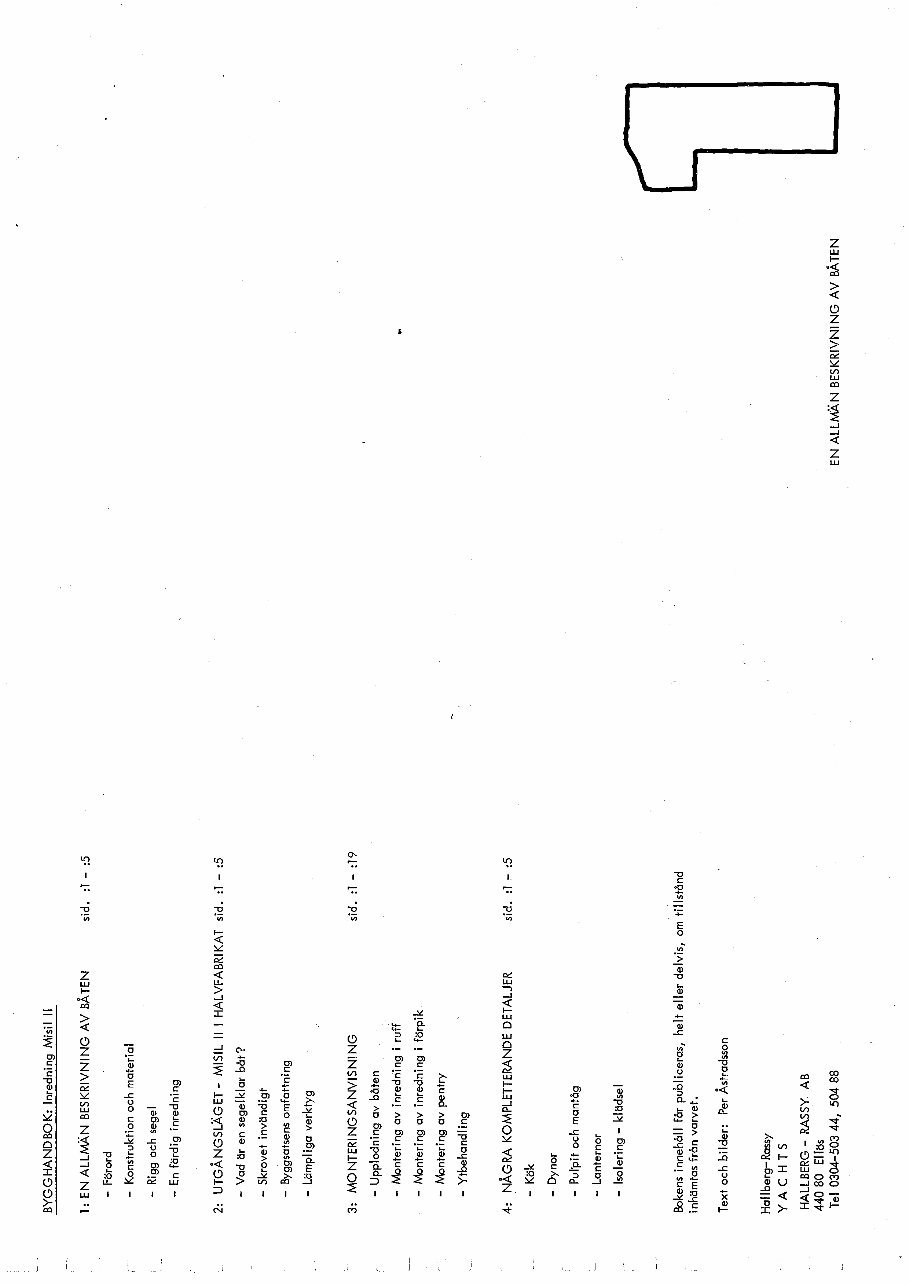 Hallberg Rassy Misil II Owners Manual preview img 2